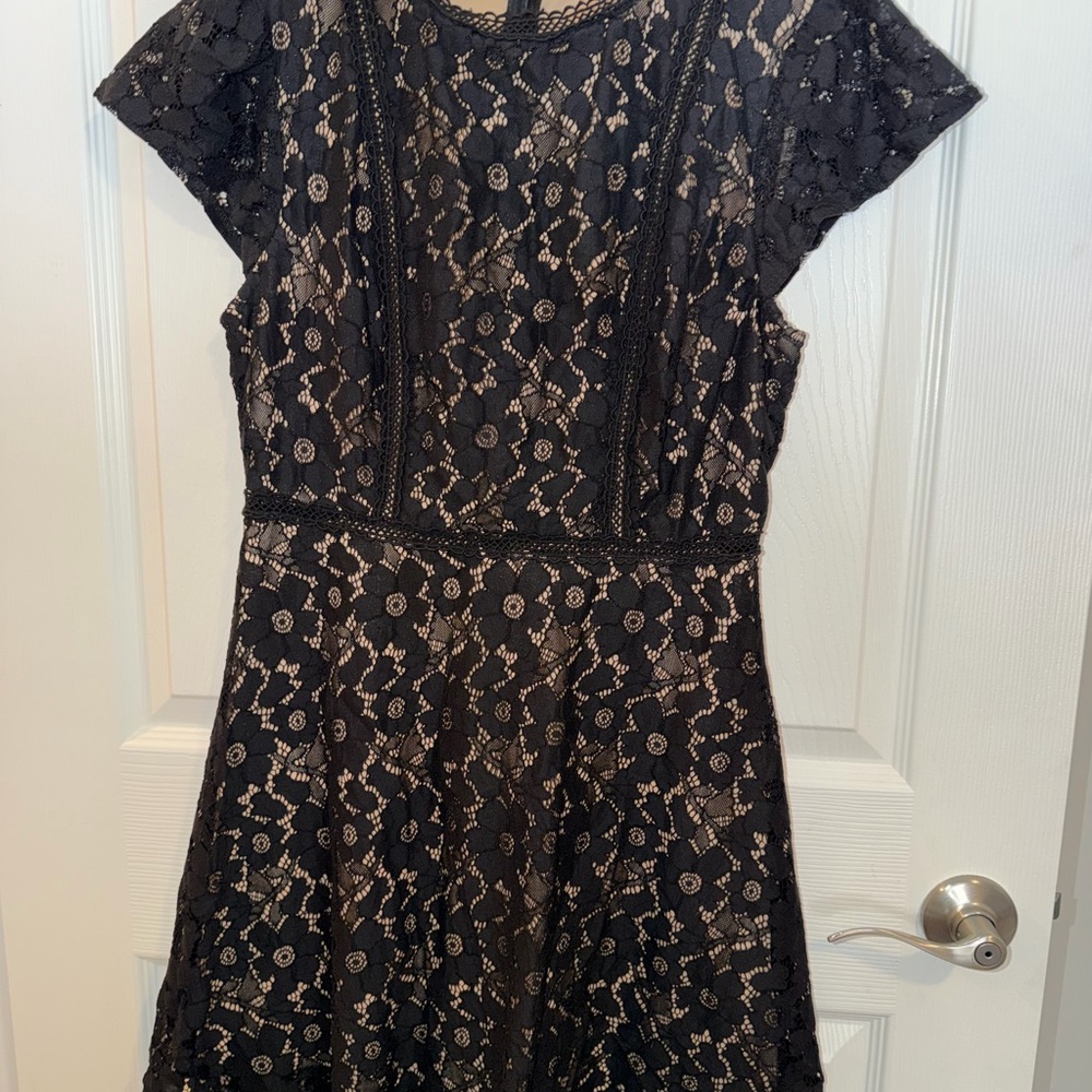 Blu Pepper Black Lace Mini Dress